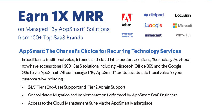 Earn 1X MRR on Managed by AppSmart Solutions from 100+ Top SaaS Brands