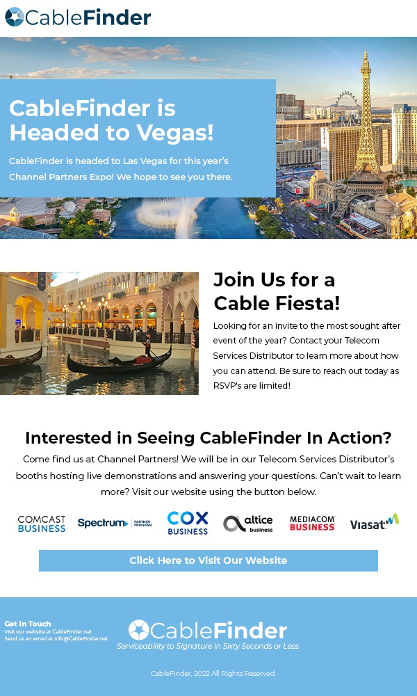 CableFinder is Headed to Vegas!