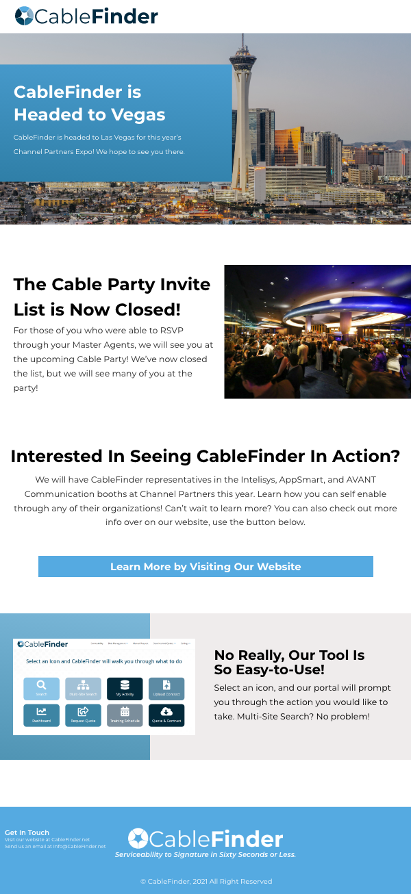 CableFinder is Headed to Vegas