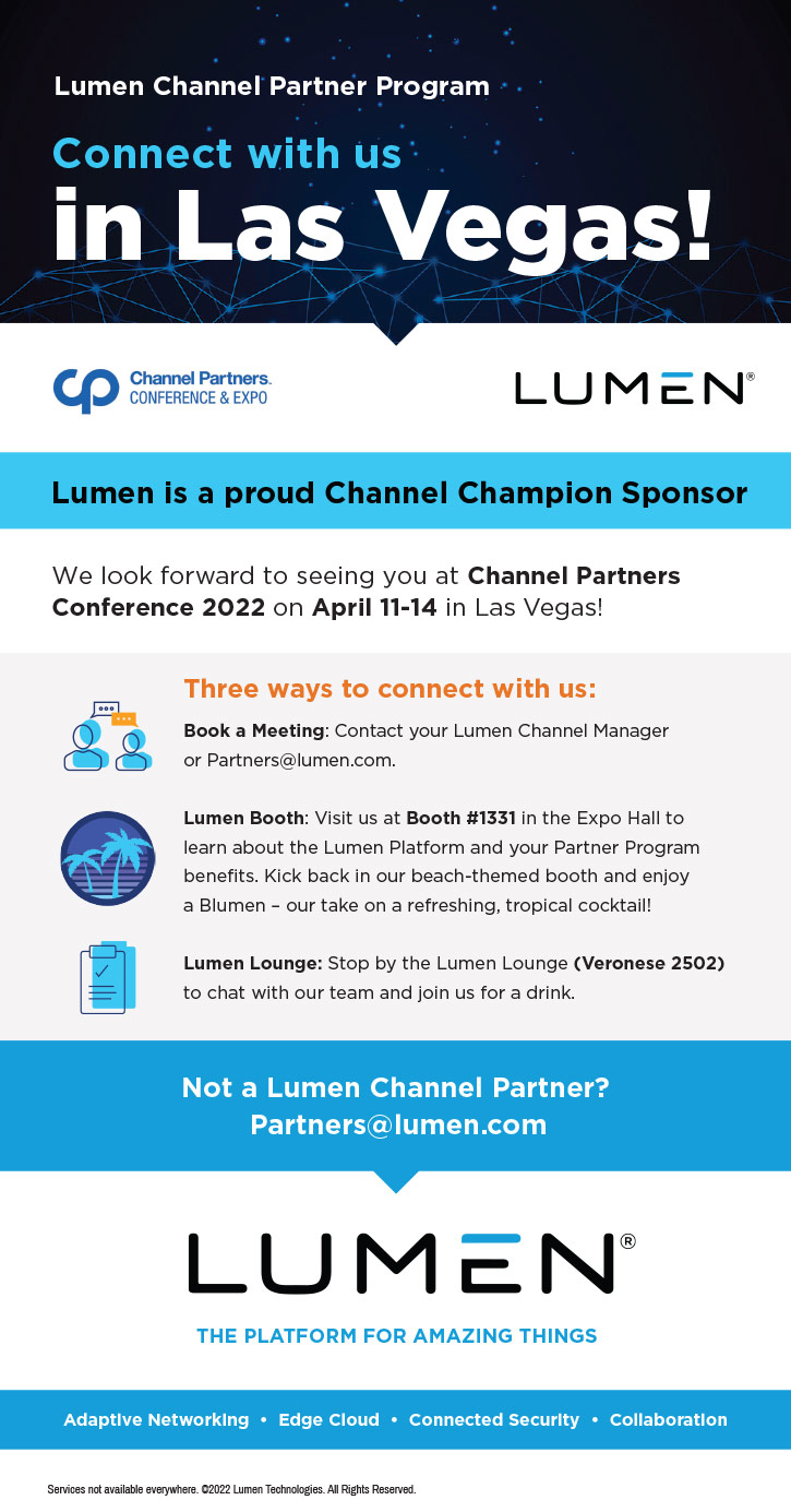 Lumen Channel Partner Program - Connect with us in Las Vegas!