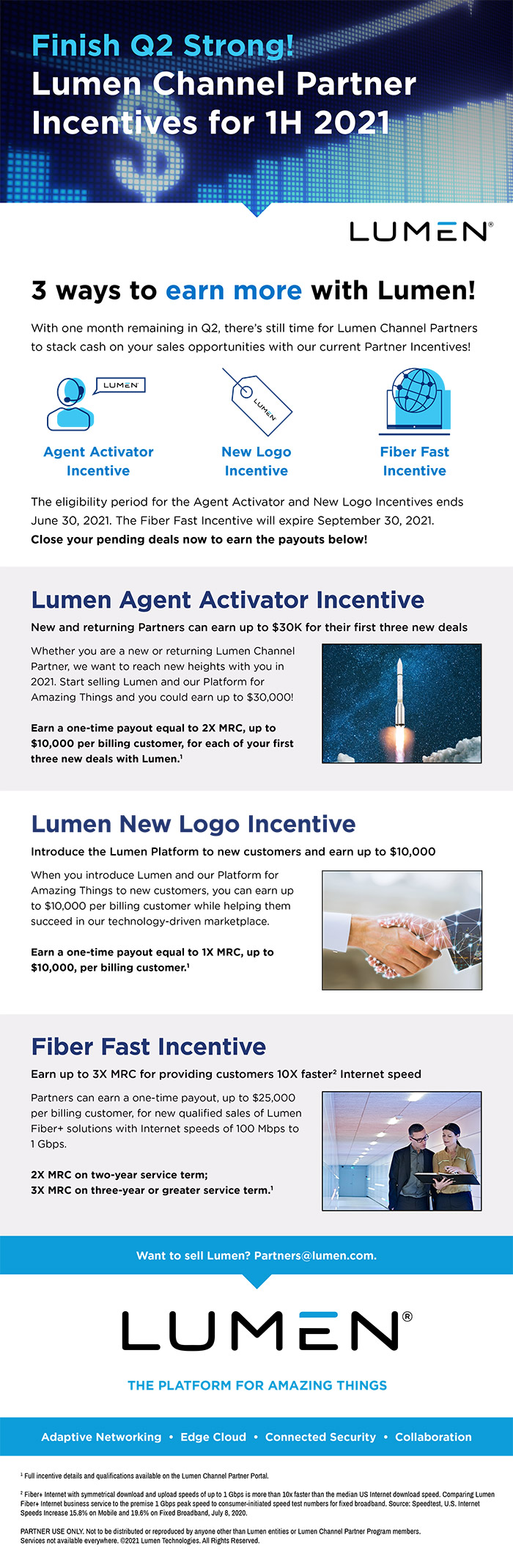Lumen Channel Partner Incentives for 1H 2021